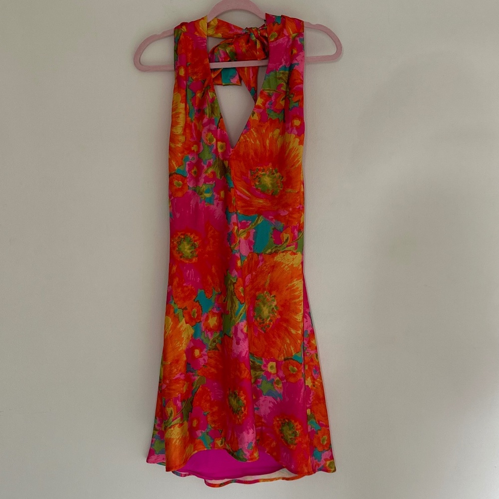 Show Me Your Mumu Size M Jasmine Tie Mini Dress Miss Malibu Multi NWT